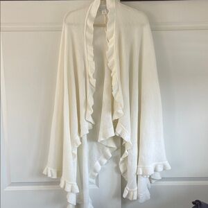 Ruffled New York and Company Open Front Knit Cardigan